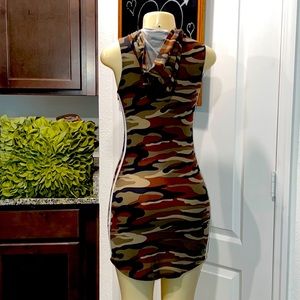 Beautiful camel hoodie short dress size S